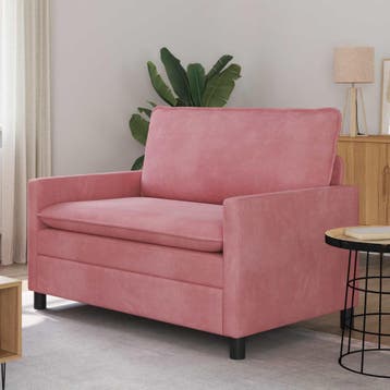 vidaXL Bank Roze 126 x 81 x 87,5 cm Fluweel, Huis en Inrichting, Banken | Bankstellen, Verzenden, Nieuw, Stof, Minder dan 150 cm