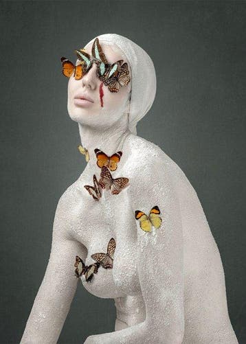 Elena Paraskeva - Butterfly Interrupted (German Etching) -XL