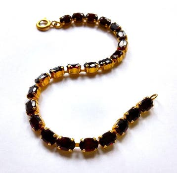Armband 333 / 8 kt geelgoud - Boheemse granaat, Nieuw