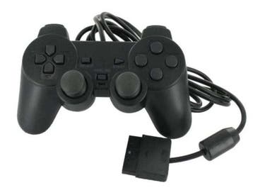PS2 Controller Wired Zwart (Third Party) (PS2 Accessoires), Spelcomputers en Games, Spelcomputers | Sony PlayStation 2, Ophalen of Verzenden