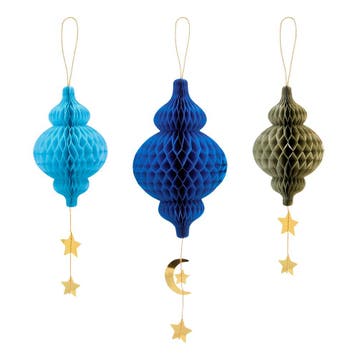 Hangdecoratie Eid Mubarak Honeycomb (3st), Ophalen of Verzenden, Nieuw