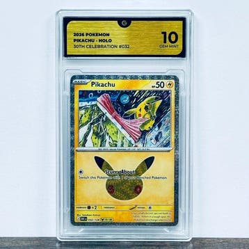 Pokémon Graded card - Pikachu Holo 032 - 30th Anniversary –, Nieuw