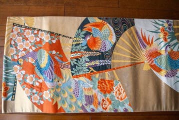 Japanse Fukuro Obi kimono-riem pauw feniks bloemmotief