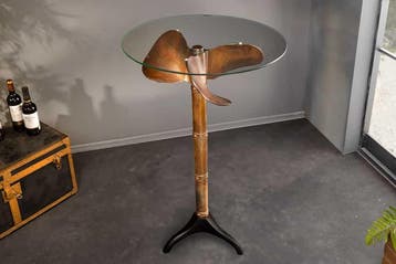 Maritieme bartafel OCEAN 105cm koper gevlamd zwart metalen, Ophalen of Verzenden, Nieuw
