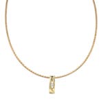 Gouden spang met diamant hanger 14 karaat, Sieraden, Tassen en Uiterlijk, Kettingen, Verzenden, Zo goed als nieuw, Goud, Met hanger
