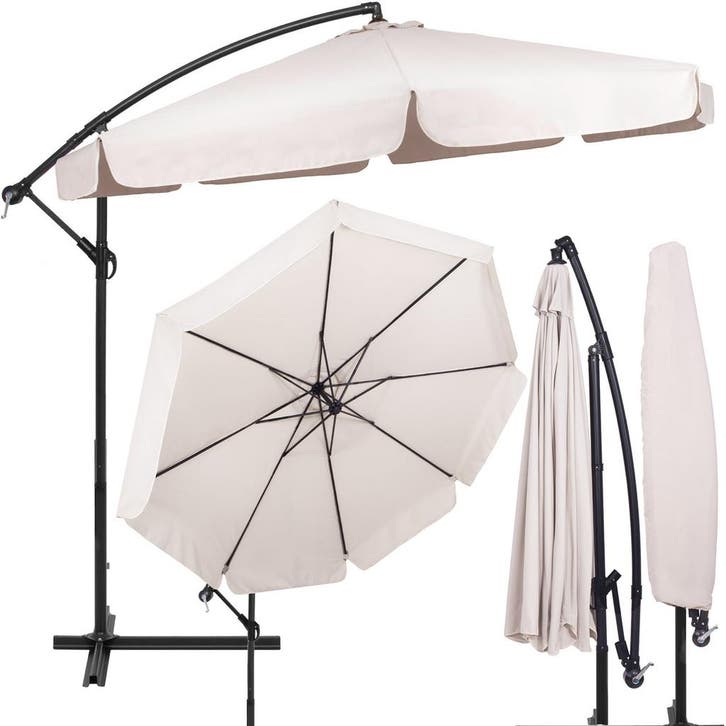 Parasol | Parasols | Kantelbaar | Met Ventilatie | Ecru |, Tuin en Terras, Overige Tuin en Terras, Ophalen of Verzenden