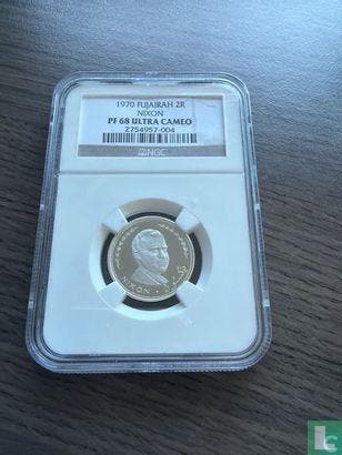 Fujairah 2 riyals 1969 (PROOF - AH1388) President Richar..., Verzenden, Losse munt, Zilver