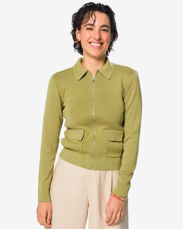 HEMA Damesvest Ivory gebreid groen, Verzenden, Nieuw