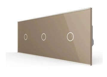 Slimme Lichtschakelaar Livolo 1+1+1 | Wissel | Goud Glas, Ophalen of Verzenden, Nieuw, Schakelaar