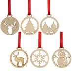 Ruhhy Houten Kerstballen – Set van 36 Stuks, Beige, DIY D., Diversen, Kerst, Ophalen of Verzenden, Nieuw