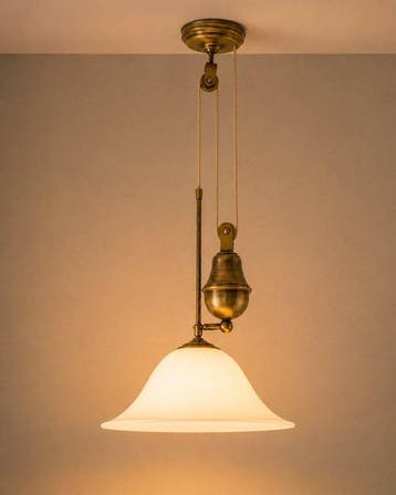 Plafondlamp - Opaline glas - vintage hanglamp