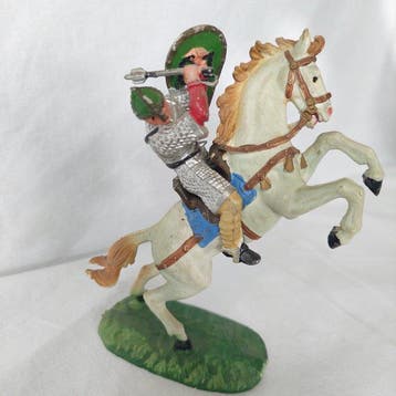 Elastolin - Figuur - Cavaliere a cavallo con scudo -, Nieuw
