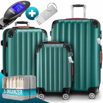 Reiskoffers Baseline 3-delige Groen ABS accessoires, Verzenden, Nieuw