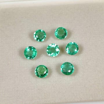 Zonder minimumprijs - 7 pcs Groen Smaragd - 1.70 ct -, Nieuw