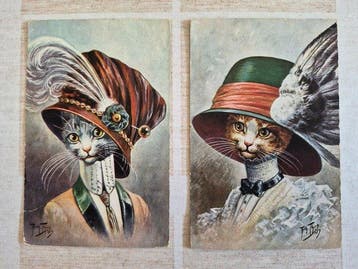 Duitsland - Fantasie - Arthur Thiele - katten in menselijke, Gelopen