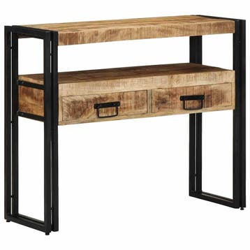 vidaXL Wandtafel met lade Bruin 90 x 33 x 75 cm Massief, Huis en Inrichting, Tafels | Bijzettafels, Verzenden, Nieuw, 60 cm of meer