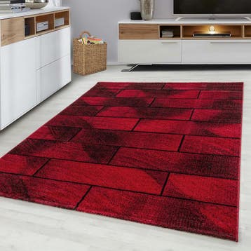 Laagpolig Vloerkleed | Beta | Stenen | Rood | 240x340 cm, Verzenden, Nieuw