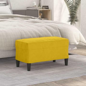 vidaXL Bankje 70x35x41 cm fluweel geel, Verzenden, Nieuw, Stof