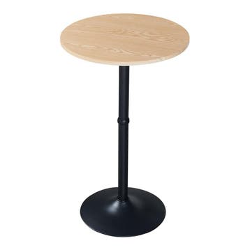 Bartafel Vantaa rond 100xØ60 cm zwart en eikenkleurig [en.ca, Verzenden, Nieuw