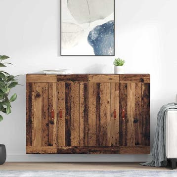 vidaXL Wandkast 2 st Oudhout 69,5 x 34 x 90 cm Bewerkt hout, Huis en Inrichting, Minder dan 50 cm, Verzenden, Nieuw, Minder dan 100 cm