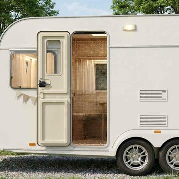 vidaXL Insectengordijn voor camper 56x185 cm bamboe, Verzenden, Nieuw, Grijs