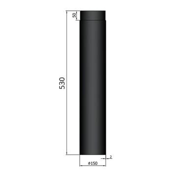 Kachelpijp - 50cm - Voor Cosy, Stoke en Sunset - Zwart, Verzenden, Nieuw