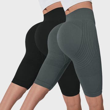 2-Pack Seamless High-Waisted Yoga Shorts met Push-Up Effect, Verzenden, Nieuw