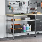 vidaXL Werktafel met plank Grijs 100 x 55 x 85 cm, Verzenden, Nieuw