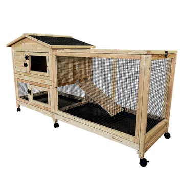 Woodland konijnenhok Hoppy pinus  - Direct Leverbaar, 110 cm of meer, Verzenden, 60 tot 90 cm, Hok