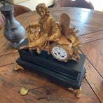 Figurale pendule - Marmer, Legering - 1850-1900