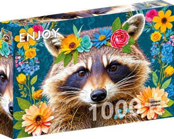 Floral Raccoon Puzzel (1000 stukjes) | Enjoy Puzzle -, Verzenden, Nieuw