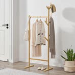 [en.casa] Bamboe kledingrek Nordreisa met kapstok 65x40x170, Verzenden, Nieuw