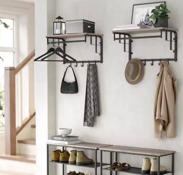 Kapstok met Plank en 5 Haken – Wandgarderobe – Nieuw, Wandkapstok, Verzenden, Nieuw, Minder dan 100 cm