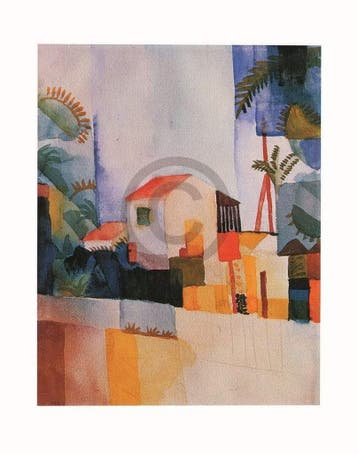 Kunstdruk August Macke - Weißes Haus 56x71cm, Verzenden, Nieuw