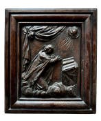 Reliëf, Lannunciazione - 40 cm - Hout - 1800, Antiek en Kunst