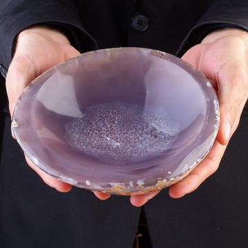 Natuurlijke agaatgeode - asbak - paars lavendel agaat -