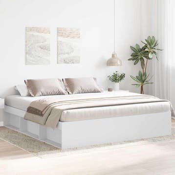 vidaXL Bedframe wit 200x200 cm, Verzenden, Wit, Overige maten, 200 cm