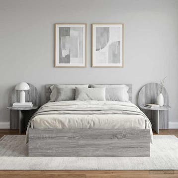 vidaXL Nachtkastje 2 st Grijs sonoma 48 x 49 x 65 cm, Verzenden, Nieuw, 55 tot 70 cm, 45 tot 65 cm