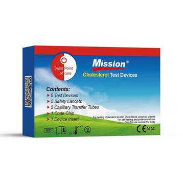 Mission® Cholesterol 3 in 1 Teststrips 25 stuks + 25, Verzenden, Nieuw
