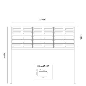 Brievenbusunit Hive set vrijstaand 6-breed, 5-hoog - zwart, Verzenden, Nieuw