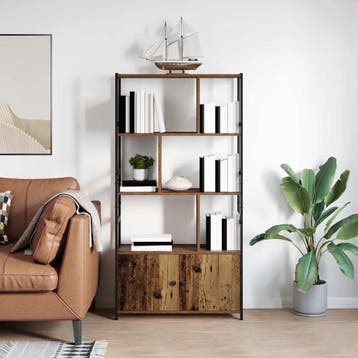vidaXL Boekenkast 80 x 30 x 155,5 cm Bewerkt hout Oud hout, Huis en Inrichting, Minder dan 50 cm, Verzenden, Nieuw, 150 tot 200 cm