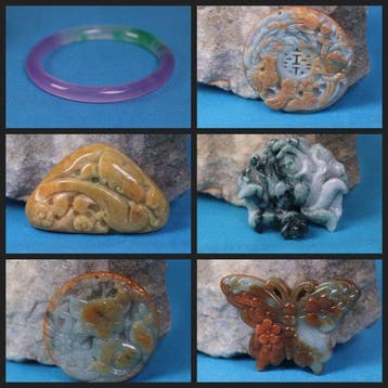 Jadeiet-snijwerk - Amulet - Armband - Pioenroos- 160 g - (6)