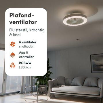 2dekans | Avacy Plafondventilator met Verlichting -, Ophalen of Verzenden, Zo goed als nieuw