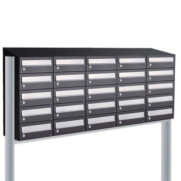 Brievenbusunit Hive set vrijstaand 5-breed, 5-hoog - zwart, Verzenden, Nieuw