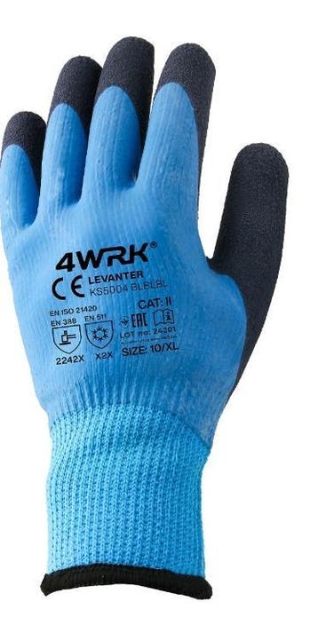 Winter werkhandschoenen blauw  12 paar, Nieuw