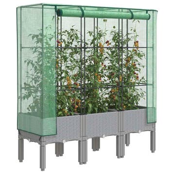 vidaXL Plantenbak verhoogd met kashoes 120x40x140 cm, Verzenden, Nieuw, Minder dan 60 cm, 60 cm of meer
