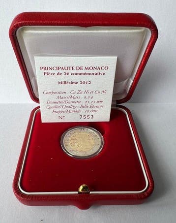 Monaco. 2 Euro 2012 Lucien Ier Proof