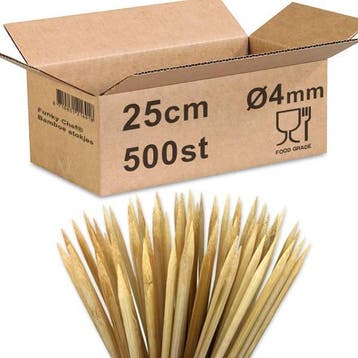 Bamboe prikkers 25cm Ø5mm rond met punt Foodgrade 500 stuks, Ophalen of Verzenden, Overige typen