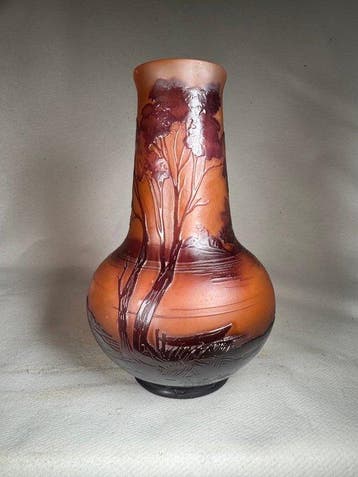 Emile Gallé, Delatte Nancy - Vaas - Glas, Antiek en Kunst, Antiek | Glas en Kristal