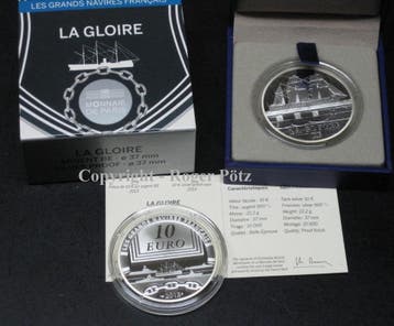 10 Euro 2013 zilver Pp Große Schiffe Frankreichs La Gloir.., Verzenden